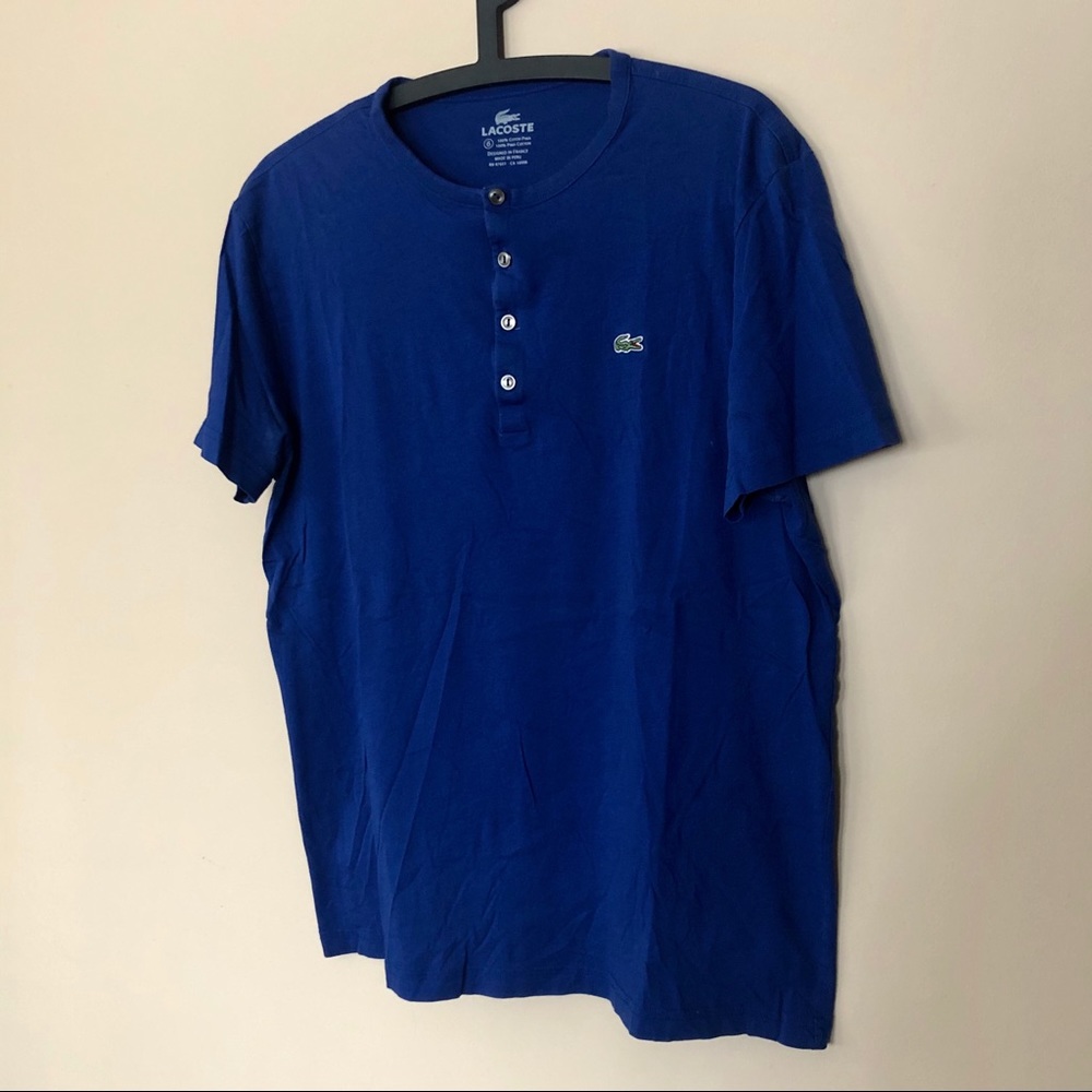 Men’s Lacoste Deep Blue Button T-Shirt